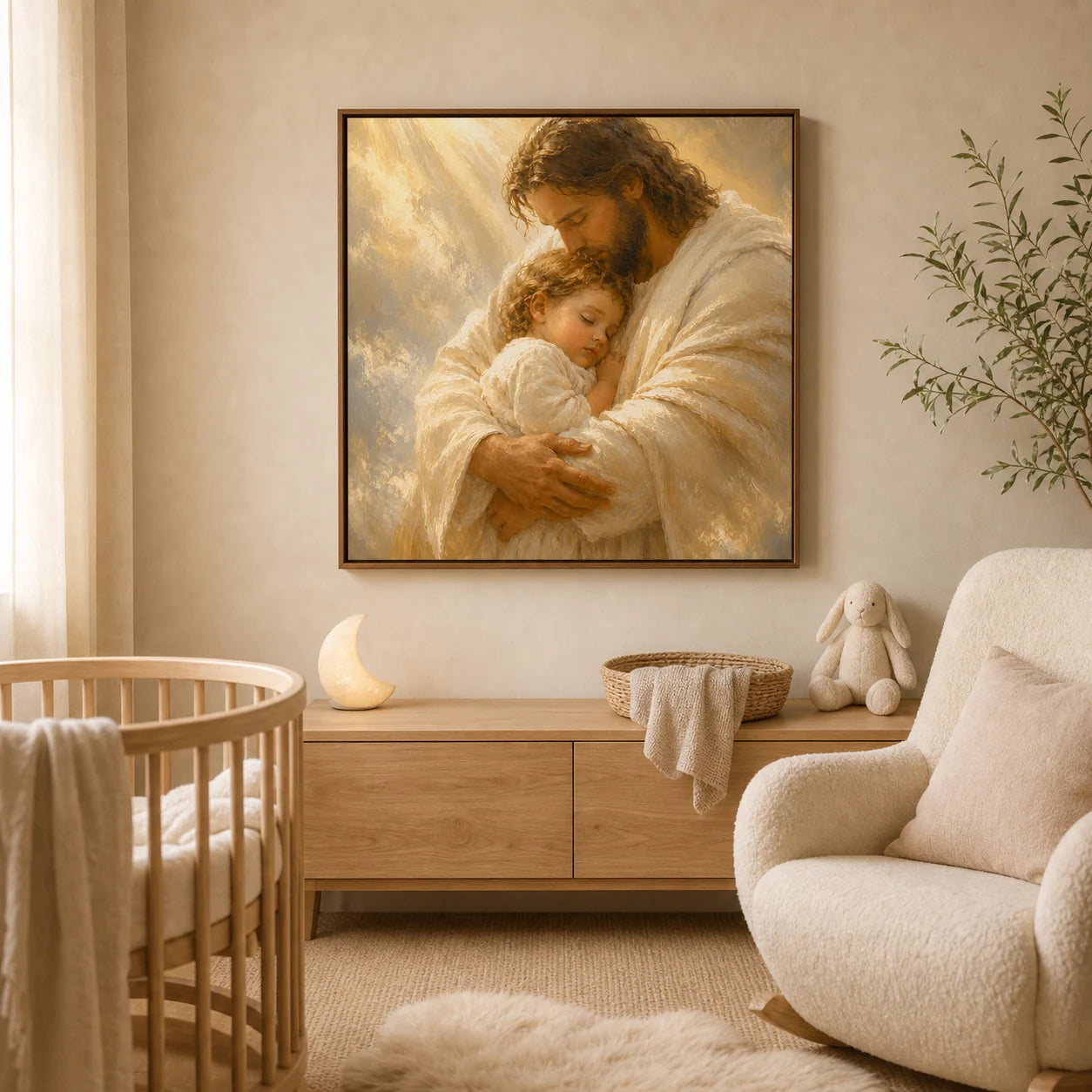 A Child's Dream artwork displayed in a softly lit nursery