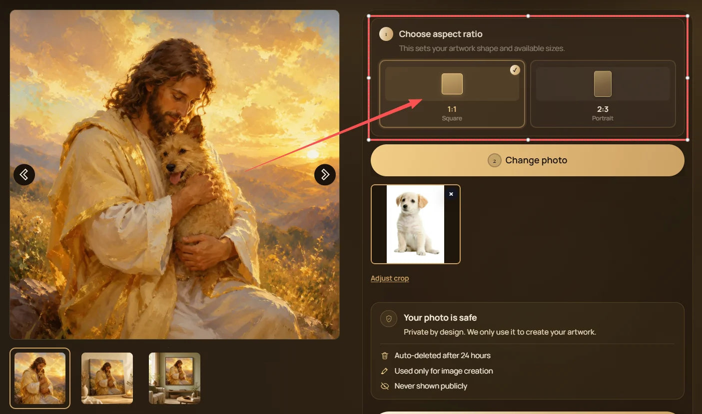 Choose aspect ratio